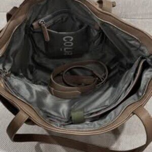 COLAB Taupe/Brown/Beige Tote Bag With Luggage & Laptop Sleeve